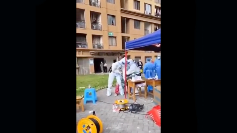 Video: Chinese Medical Police Torture Woman in Public to Force Anal Swab